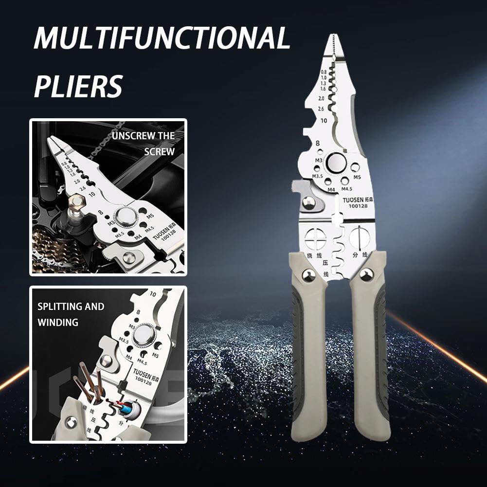 Picture of ✨🔧 Multifunctional Wire Stripper, Crimper & Cable Cutter Pliers – Premium Stainless Steel Electrical Wire Stripping Tool | Professional Electrician’s Choice for Accuracy & Durability 🔌⚡