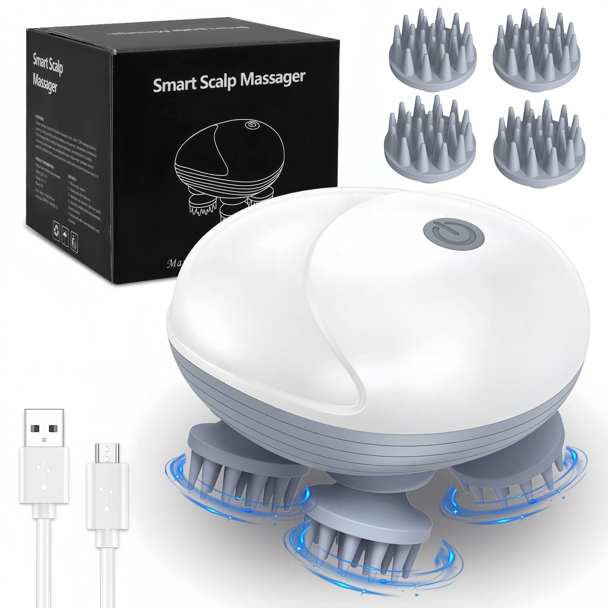 Picture of Rechargeable Scalp Massager with Soft Silicon for Relaxing Scalp Massage, Head Massager, and Hair Massager for Hair Growth - Enhance Hair Wellness and Relaxation - Multicolor