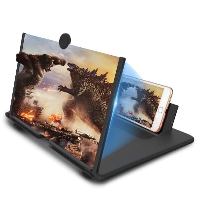 Picture of 3D Mobile Phone Screen Amplifier Foldable Glass, Phone Holder, Movie/Video Magnifier for Smartphone Enlarged Screen - Multicolor