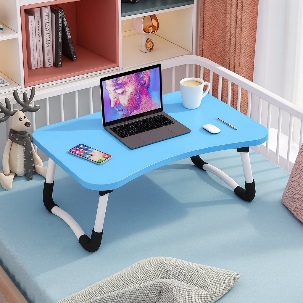 Picture of Foldable Home Laptop Notebook Stand/Desk Table For Study (With Drawer) Practical Study Table WithStorage