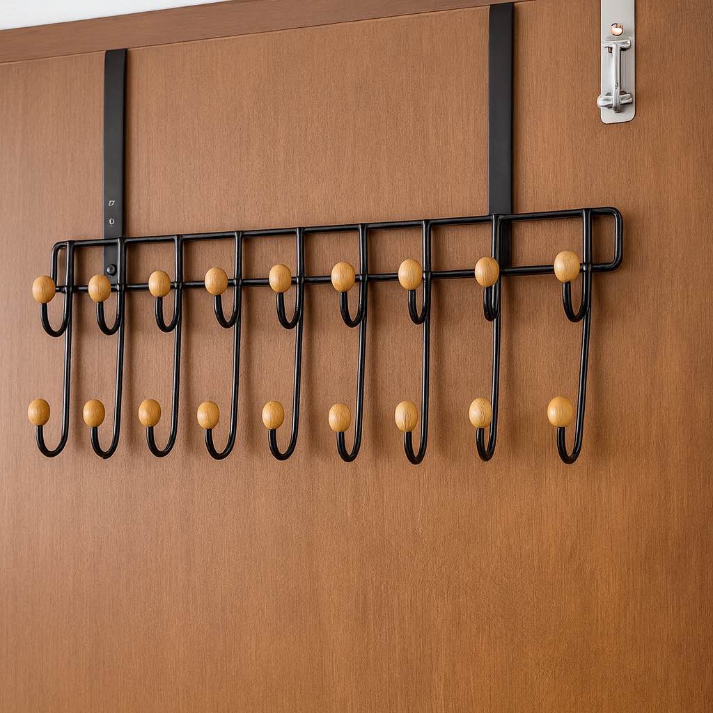 Picture of Door Hanger 19 Hooks 2 Step space saver door cloth hook hanger Metal pant hanger