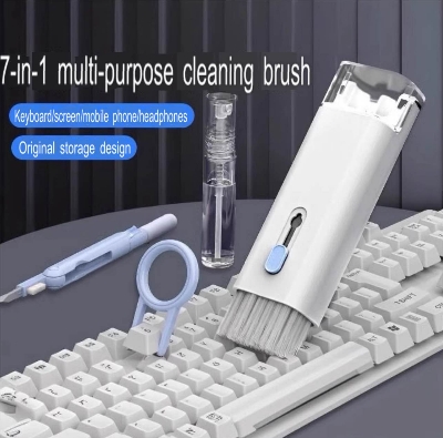 Picture of 7 in 1 touch screen cleaner brush Earbuds Earphone Cleaning Cleaning Tools Keyboard Cleaner Kit Airpod Screen Cleaner Pen kit - Multicolor