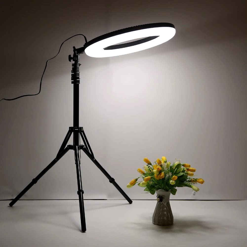 Picture of 14'' Remote control Dimmable Ring Light Live Broadcasting, photography, Self-portrait with Light Stand for Smartphone Black