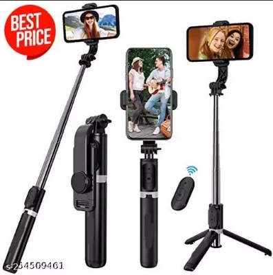 Picture of Q07 Flexible Selfie Stick Tripod Stand Bluetooth Remote Control For Phone Camera Black