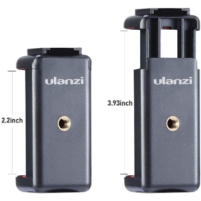 Picture of Ulanzi ST-07 Adjustable Phone Holder Vlog Phone Clip with 1/4 Inch Screw Hole Extending Cold Shoe Smartphone Camera Kit Black