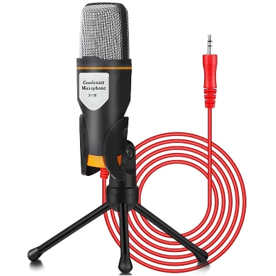 Picture of Professional Condenser Microphone SF-666 Metal Shock Bracket Sound Card for Karaoke Mobile Phone Conference Voice Or Video Chat - Microphone Black
