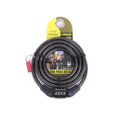 Picture of 4 Digital Combination Password Bicycle Bike Cable Chain Lock - Black