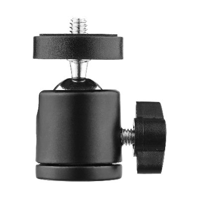Picture of 1pc Mini Swivel Ball Head Tripod Head 360 Degree Rotating Mount Base Adapter with Universal 1/4 Inch Screw Mounts for DSLR ILDC Camera DV Tripod Monopod Light Stand Black