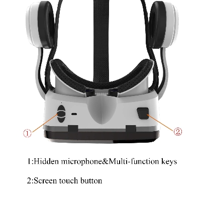 Picture of VR SHINECON SC-G04BS Bluetooth Headset Compatible with iPhone & Android Phone Virtual Reality White