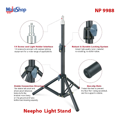 Picture of NeePho 9988 7Fit Heavy Duty Light Stand for Photography Strobe Flash Lighting Black