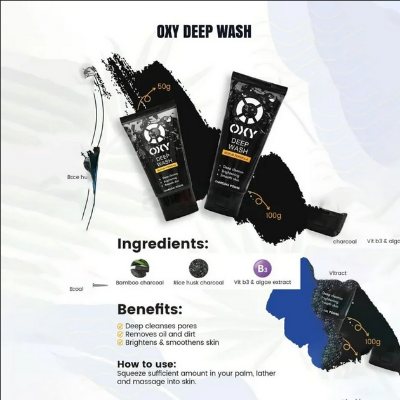 Picture of OXY Deep Wash Scrub Cleanser with Charcoal Power for Men-100g