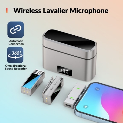 Picture of Jmary MW-15 2.4G Dual Wireless Microphone Type-C Silver