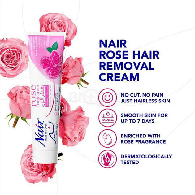 Picture of Nair Rose Fragrance Legs & Body Hair Remover for All Hair Types-110ml