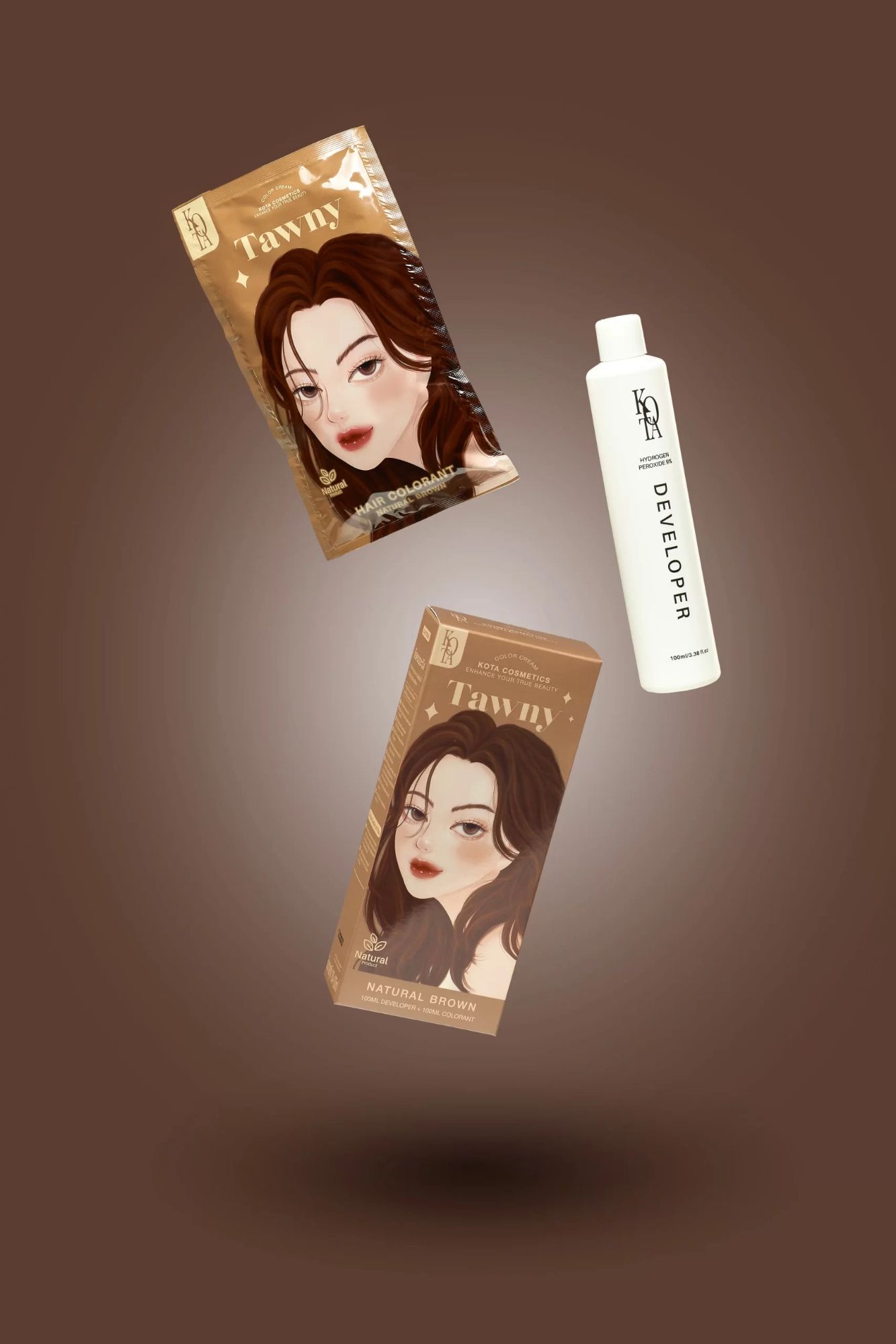 Picture of Kota Color Cream Hair Color (Natural Brown) - Brown
