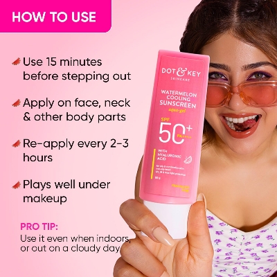 Picture of Dot & Key Watermelon Hyaluronic Cooling Sunscreen SPF 50+++ 80 gm - Pink