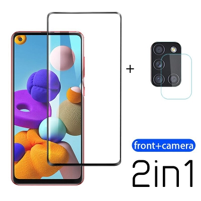 Picture of Samsung Galaxy A21s Front screen protector+ Back camera lens - Multicolor