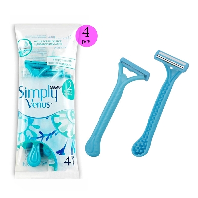 Picture of Click to enlarge Simply Venus 2 Women’s Disposable Razors (4 razors) - Blue