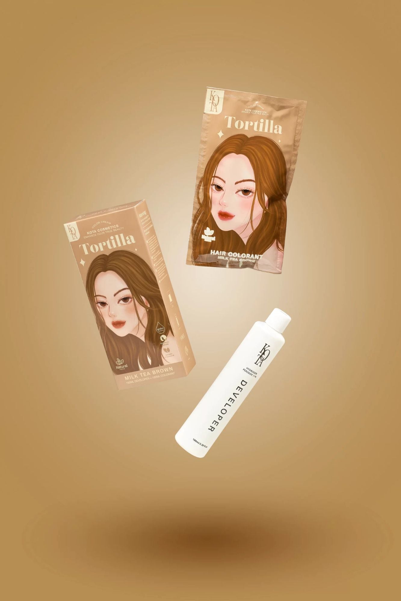Picture of Kota Color Cream Hair Color (MILK TEA BROWN) - Multicolor