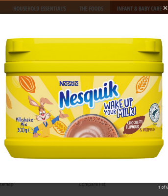 Picture of Nesquik Chocolate Flavored Milk Shake Powder (UK)- 300gm