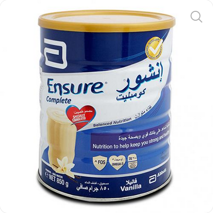 Picture of Ensure Powdered Milk Complete And Balanced Nutrition For Adults Vanilla 850g - 850g
