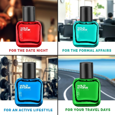 Picture of Wild Stone EDP Gift Set for Men | Edge, Ultra Sensual, Hydra Energy, and Forest Spice Pack of 4