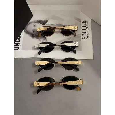 Picture of Luxury Metal Brand Sunglasses for Men and Women Unisex Designer Fashion Sun Glasses Oval Unisex Stylish Eyewear Shades