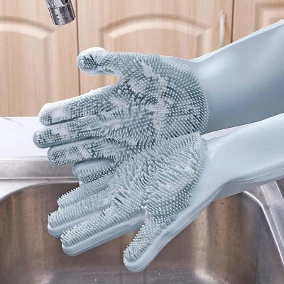Picture of High Quality Silicone Dish Washing Kitchen Hand Gloves