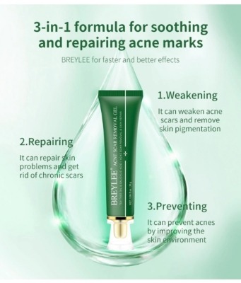 Picture of BREYLEE Acne Scar Removal Gel Fade Acne Marks Spots Remove Skin Pigmentation Soothing Prevent Acne Treatment Serum Essence -30gm