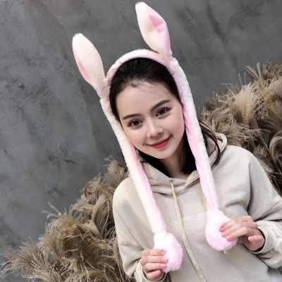 Picture of Cute Glow Rabbit Ear Hat Headband Sweet Can Moving Bunny Ears Plush Hair Hoop Party Photo Props Headwear Gift YUEYING