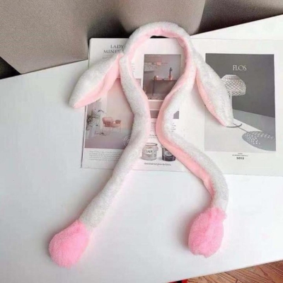 Picture of Cute Glow Rabbit Ear Hat Headband Sweet Can Moving Bunny Ears Plush Hair Hoop Party Photo Props Headwear Gift YUEYING