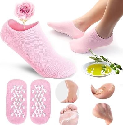 Picture of Foot Spa Gel Sock Silicone Socks for Women Moisturizing Callus Remover Dry Feet Spa Gel Sock
