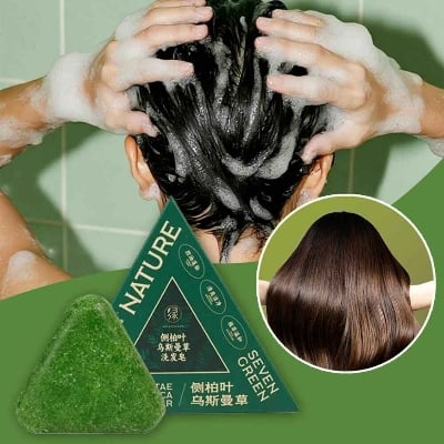 Picture of Seven Nature Green Soap Shampoo Bar – Reduces Hair Fall & Strengthens Hair