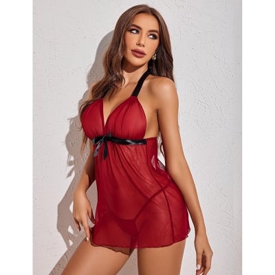 Picture of Romantic Solid Plain Nightwear (DAR004)-Free Size