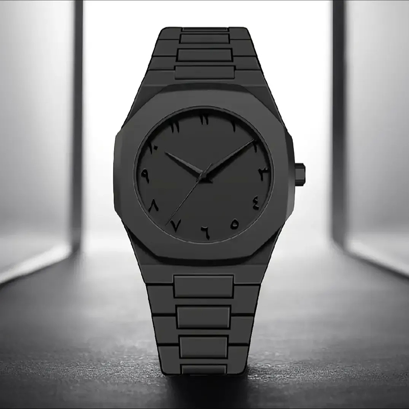Picture of Arabic Watch Waterproof Men's Quartz Watch Black PC Plastic watch for men - Aura Arabic Watch - Black