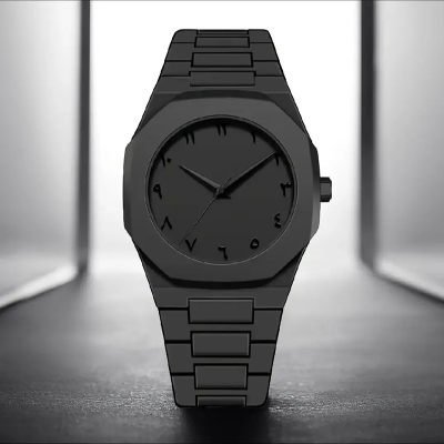 Picture of Arabic Watch Waterproof Men's Quartz Watch Black PC Plastic watch for men - Aura Arabic Watch - Black