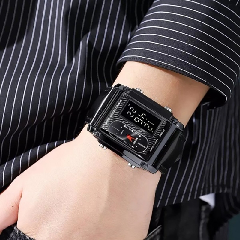 Picture of SKMEI 1868 LED Luminous Alarm Clock Waterproof Men Watch - Black