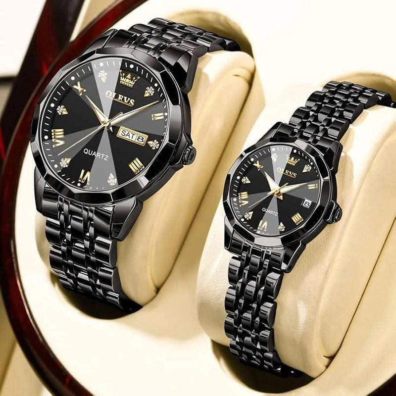Picture of Olevs Couple 9931 Fashion Stainless Steel Analog Wrist 