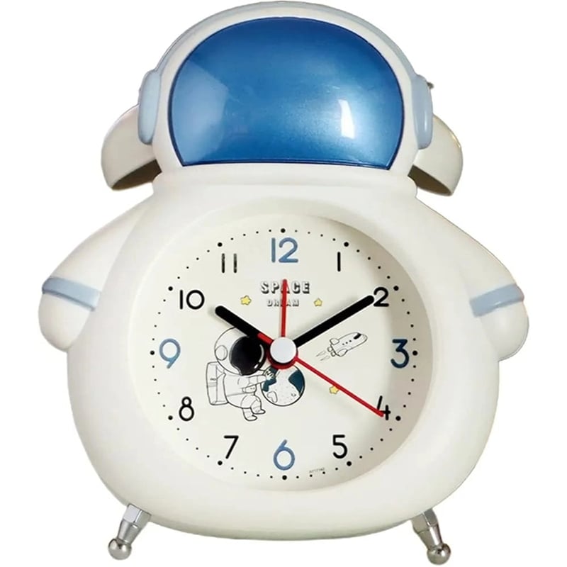 Picture of Java Trade Cartoon Astronaut Alarm Clock Non Ticking for Children Desktop Golden