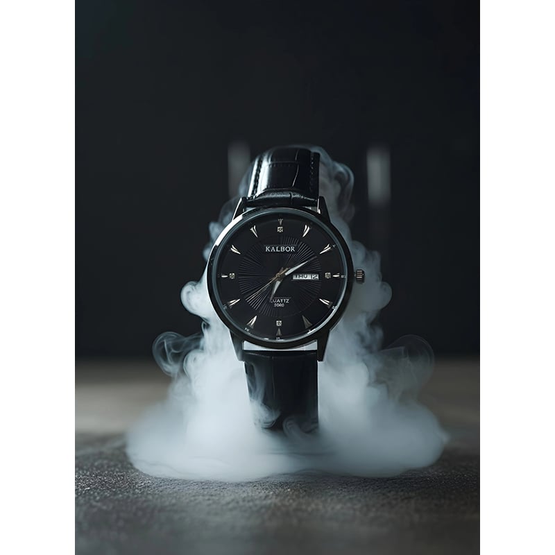 Picture of Wrist Watch For Men Premium Quality Kalbor 5213 Leather Strap Waterproof Full Calendar Stylish Formal & Casual Wrist Watch