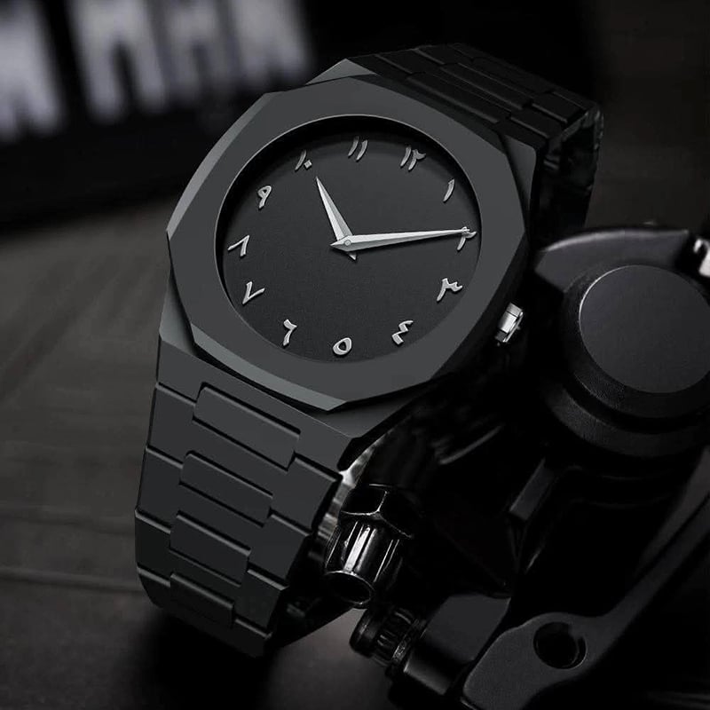 Picture of Arabic Watch Waterproof Men's Quartz Watch Black PC Plastic watch for men - Aura Arabic Watch - Black