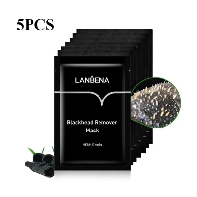 Picture of 5PCS Peel Off Black Face Mask Blackhead Remover Acne Treatment Nose Sticker Oil-control Pore Strip Cleanser Face Mask Skin Care