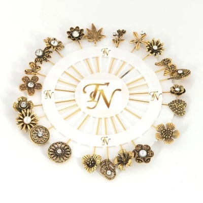 Picture of 10 PCS Metal Hijab Pin for Women GOLDEN