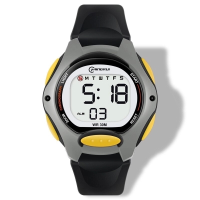 Picture of OHSEN Kids Sport Watches 50M Waterproof Yellow Silicone Electronic Wristwatch Stopwatch Children Digital Watch For Boys Girls