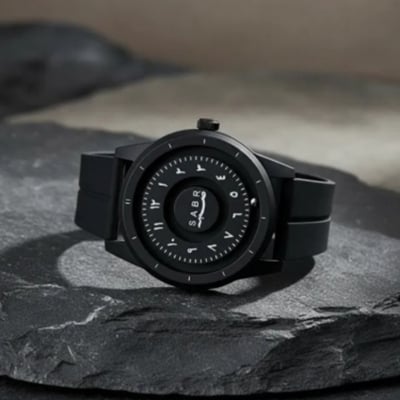 Picture of Sabr Arabic Numeral Watch Stainless Steel Magnetic Rolling Ball Quartz Watch- Silicone Strap Magnetic watch For men - Sabar