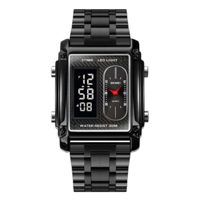 Picture of SKMEI 1868 LED Luminous Alarm Clock Waterproof Men Watch - Black