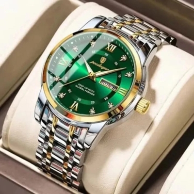 Picture of POEDAGAR 936 Fashion Casual Men Watch Luminous Quartz Watches Stainless Steel Strap Calendar Watch for Men