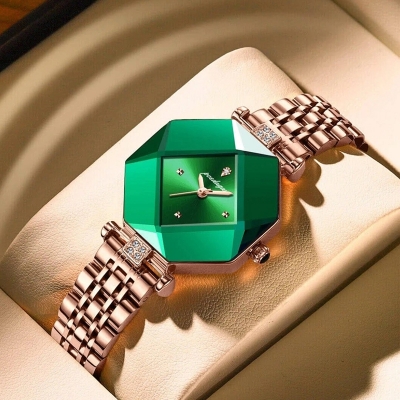 Picture of POEDAGAR Women Watch Luxury Green Diamond Quartz Ladies Watches Waterproof Stainless Stain Fashion Watches Girlfriend gift