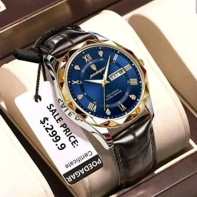 Picture of poeadagar leather fashionable watch for men