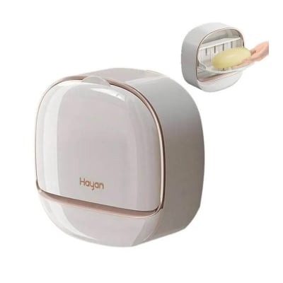 Picture of Quick-Drain Wall Mounted Soap Dish with Strong Self-Adhesive Soap Holder – Waterproof Bathroom Soap Box with Drain Tray for Shower, Sink & Wash Basin – No-Drill Soap Holder