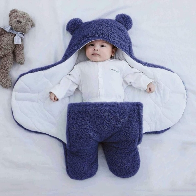 Picture of Baby Sleeping Bag Ultra-Soft Fluffy Fleece Newborn Receiving Blanket...